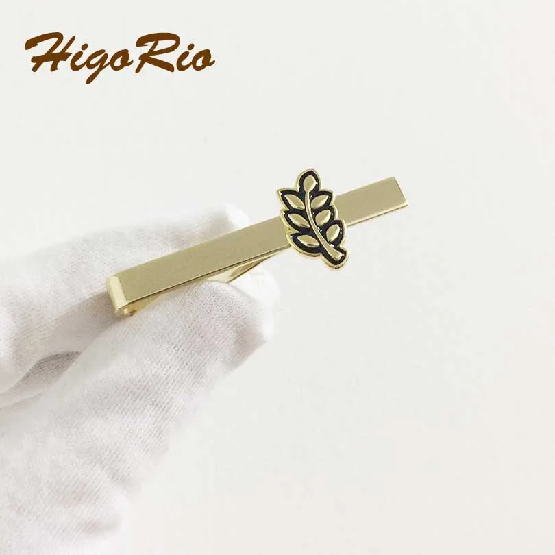 New Arrival Masonic Sprig of Acacia Hiram Abiff Leaf Enamel Tie Clips regalia Freemason Akasha Tie Bar