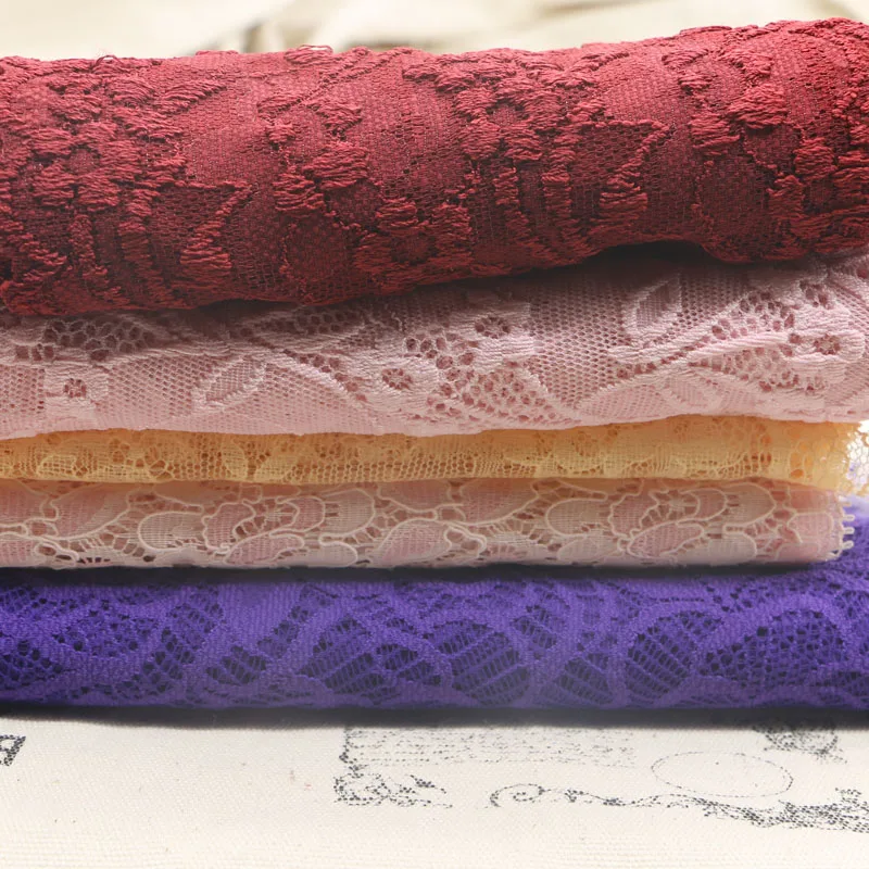 6-15CM random delivery 10 yards mixed elastic lace fabric