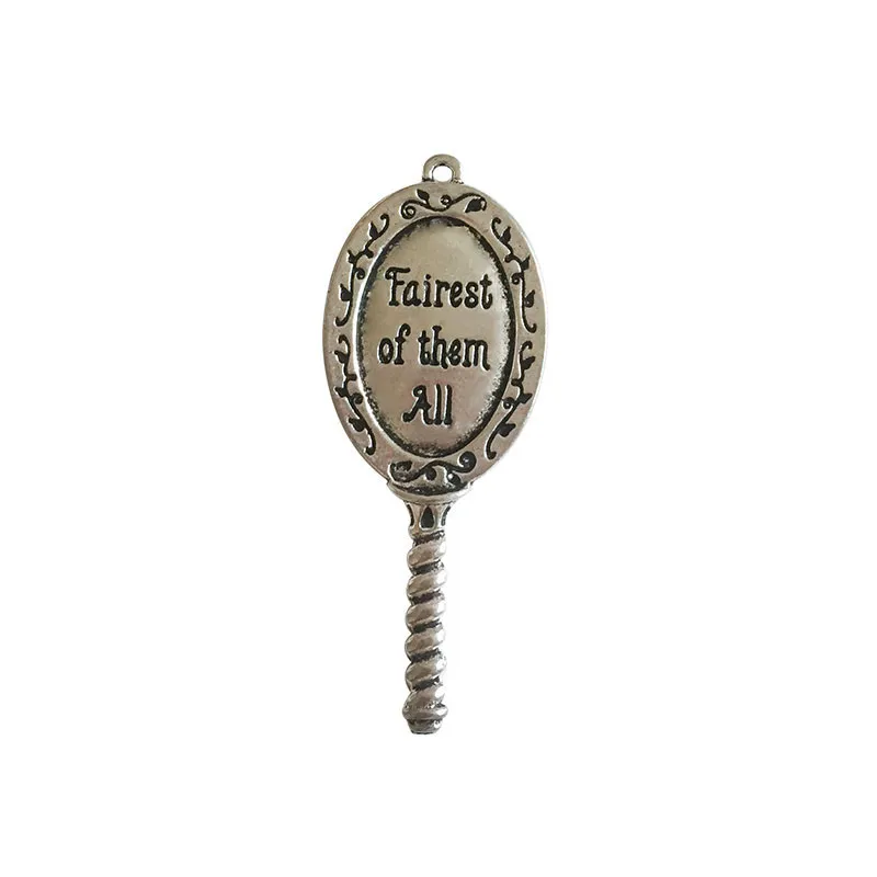 10 pcs/Lot 23mm*55mm mirror charm Antique Silver color or Antique gold Color  words Fairest of them all for jewelry making