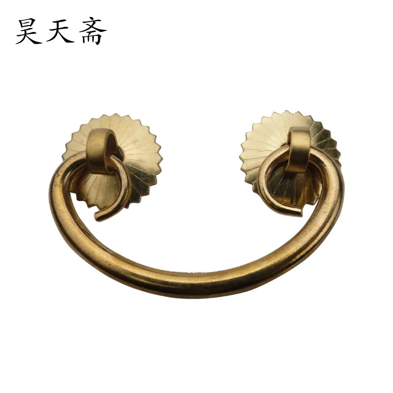 [Haotian vegetarian] classical Chinese antique copper handle copper ring pull handle drawer handle HTD-124