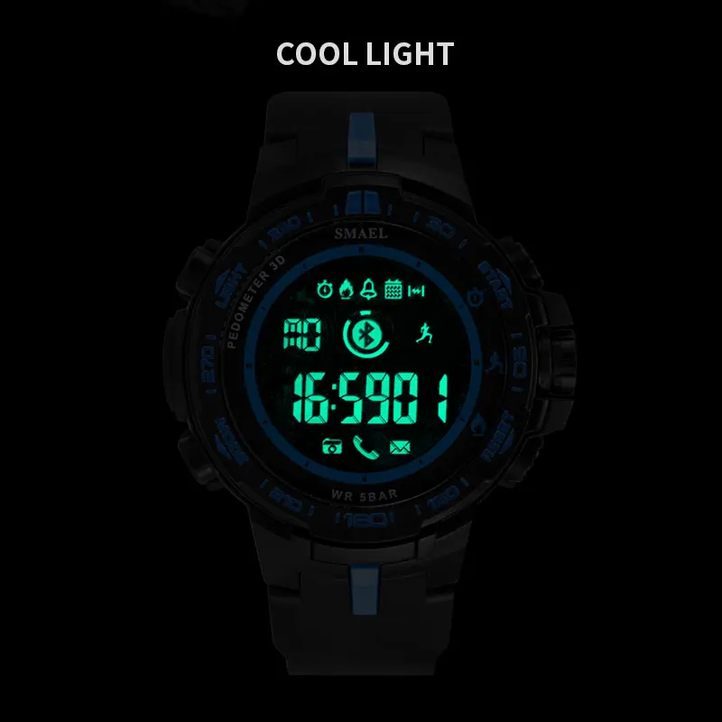 SMAEL Digital men Watches Sport 50M Waterproof watches Man Fashion Multifunction hour Relojes Hombre 8012 LED Auto date gift box