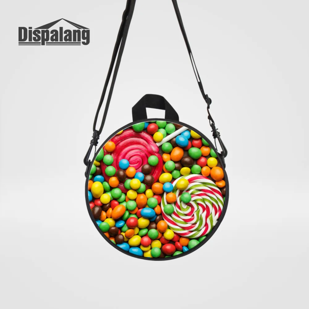 

Dispalang 3D Candy Print Round Backpack For Women Children Small School Bag Girls Boys Back Pack Baby Kindergarten Shoulder Bag