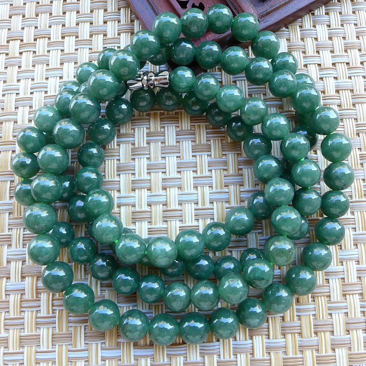 

100% Natural A 7-8mm green Emerald Jade Pendant ~ Necklace Jade Necklace