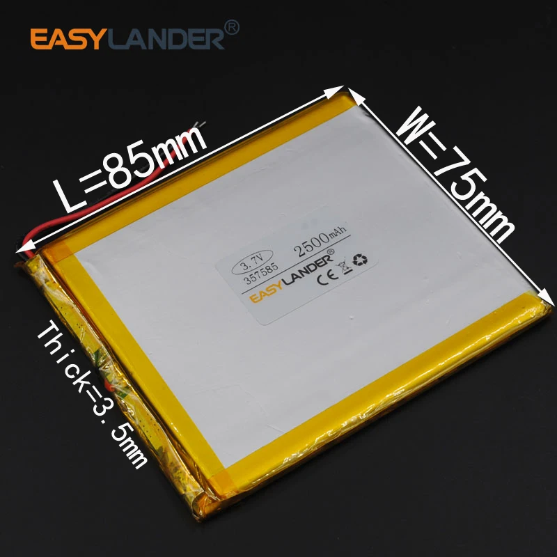 

3.7V 2500mAh Rechargeable li Polymer Li-ion Battery For (7 8 9inch tablet PC) Q8 Q88 power Bank medical instruments 357585