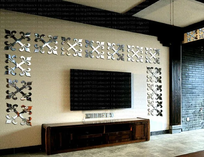 

Новый европейский стиль древнего хрусталя 3D наклейки на стену для телевизора фон потолок семейное декоративное зеркало