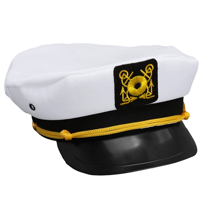 Decorative White Hat Adult Unisex Event Party Fancy Dress Supplies Skipper Sailors Navy Captain Military Cap