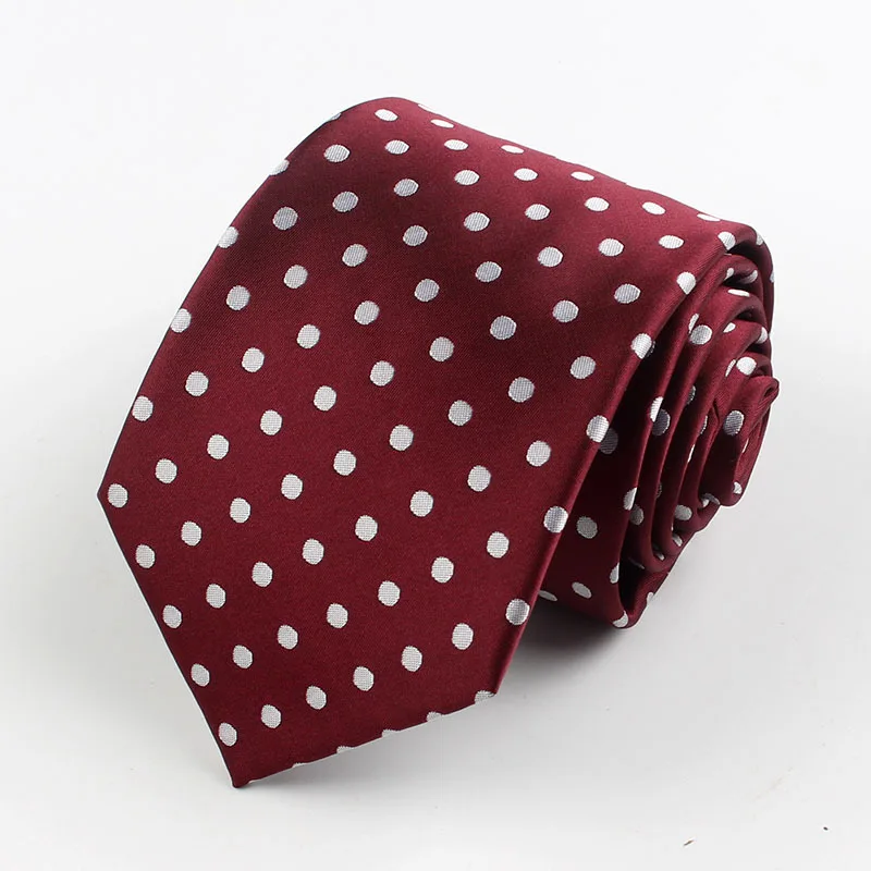 8 cm Men\'s skinny fashion dot neckties men slim polyester neck tie Polka Dot Man polyester jacquard neckies for Gentlemen