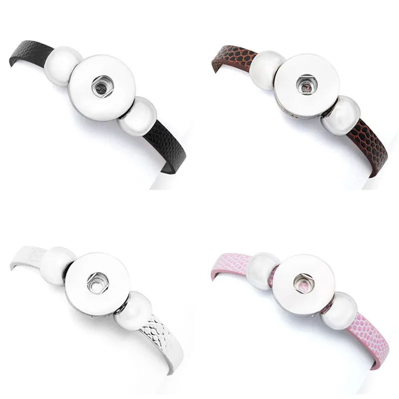 Fashion SE0002 Leather snap Bracelet 4 colors Beauty Best-selling fit 18MM snap buttons jewelry wholesale