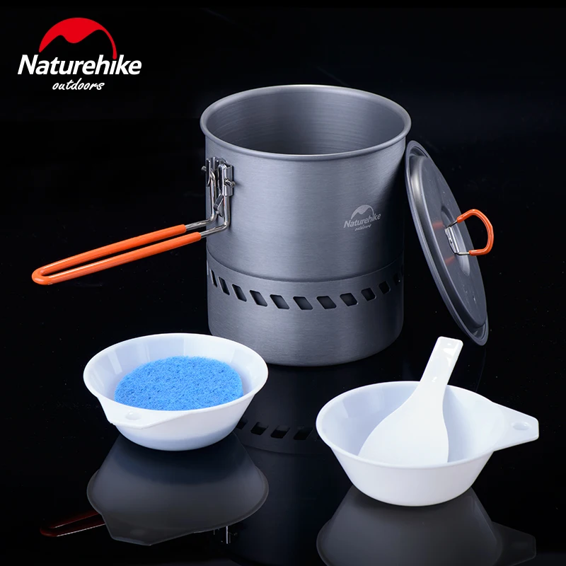 Naturehike 2-3 Person Non-stick Picnic Pot And Pan Camping Pot Outdoor Kitchenware Tableware  Folding Cookware Travel kits