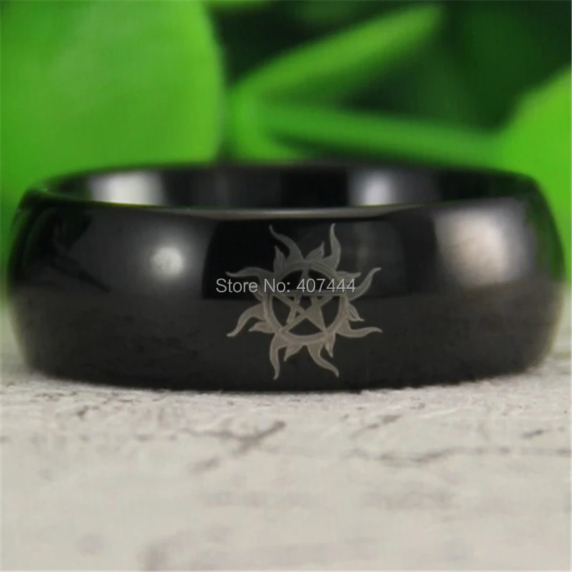 

Free Shipping YGK JEWELRY Hot Sales 8MM Black Dome Supernatural New New Men's Comfort Fit Tungsten Wedding Ring