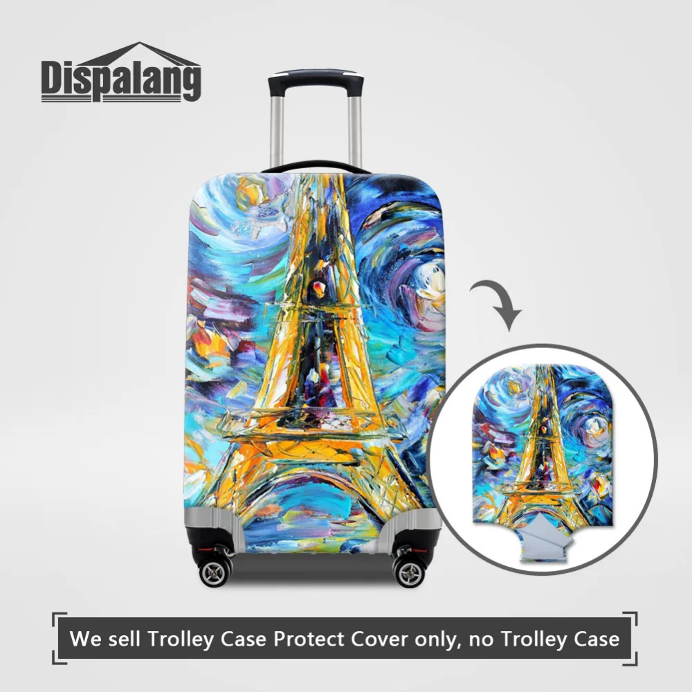 

Dispalang Elastic Luggage Covers Eiffel Tower Print Suitcase Protective Cover 3Size S M L for 18 20 22 26 28 30 Inch Travel Case