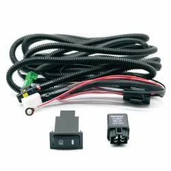 Wiring Harness Sockets Wire+Switch w/ LED indicators for Fog Light Lamp for Nissan Tiida for Nissan Latio Versa for Dodge Trazo