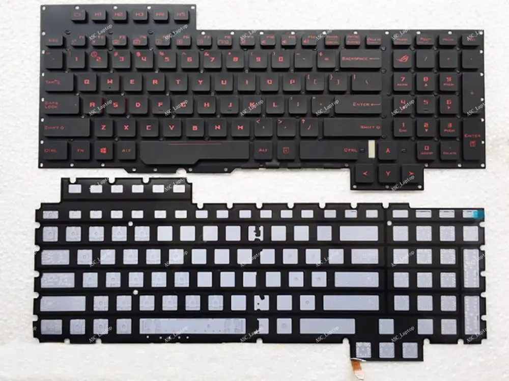 

NEW US English Keyboard for Asus ROG G752V G752VT G752VY G752VS G752VM G752VSK Laptop, BACKLIT, with Red Printing, NO Frame