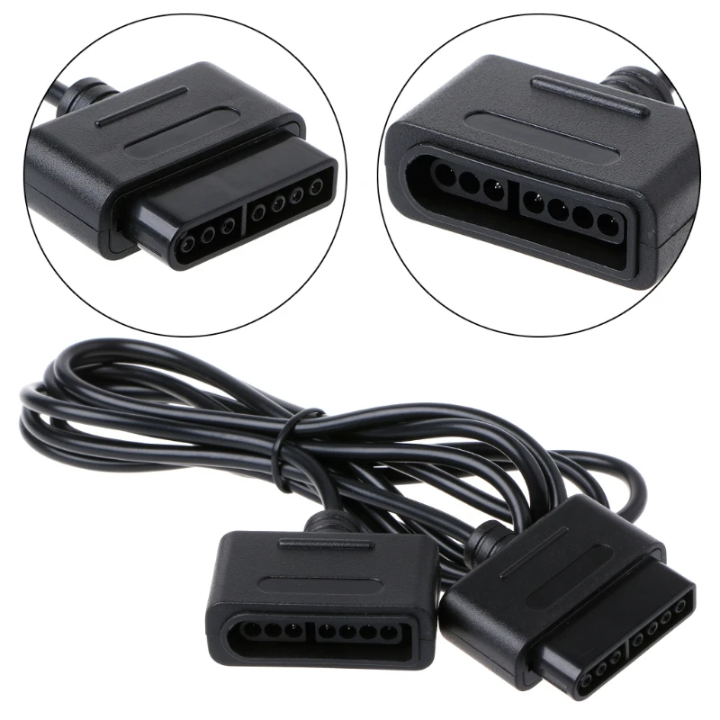 New 1 x 6ft Extension Cable for Nintendo SNES Controller Compatible for Retro-Duo and for FC Twin Black