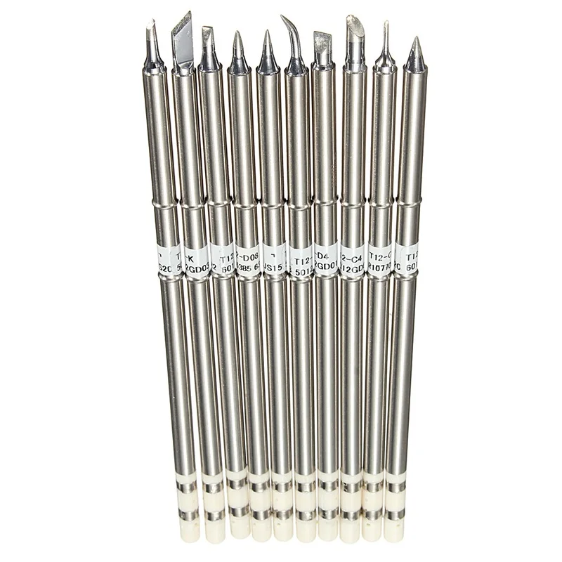 

High Quality 10x T12 Series Solder Iron Tips For Hakko Soldering Station FX-951 FX-952 FX-950