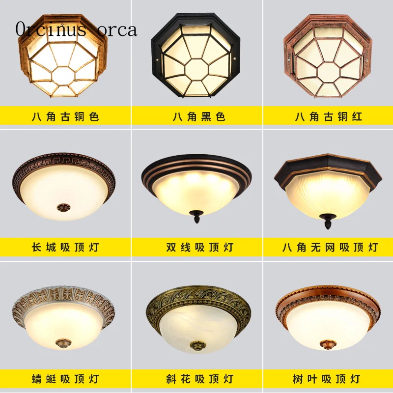 

American retro industrial wind ceiling lamp balcony corridor bathroom European style originality led ceiling lamp free shipping