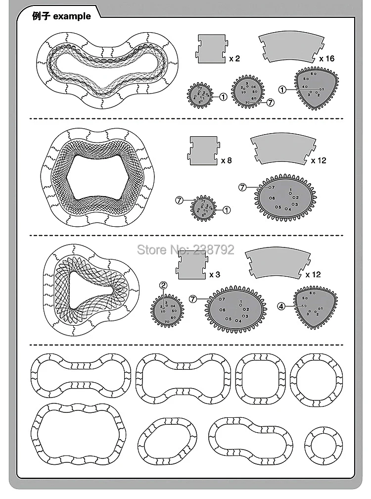 Brinquedos espirais para desenho de homem, conjunto de engrenagens e rodas para desenho, acessórios criativos, educativos, brinquedos para crianças