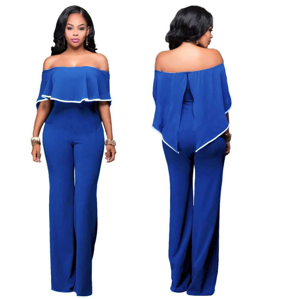 HOOYI Zomer Ruches Vrouwen tube wraps Jumpsuit Effen kleur Kleding Sexy Bodysuit