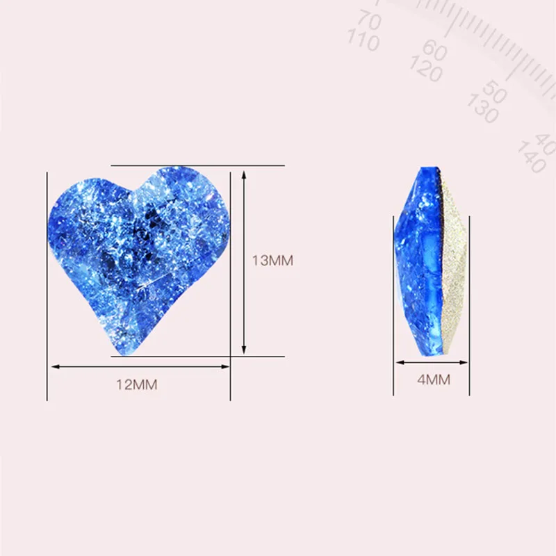 K9 high quality 12x13mm Ice flower crystal strass glass Heart shape pointback rhinestones diy shoes bags Hair clip