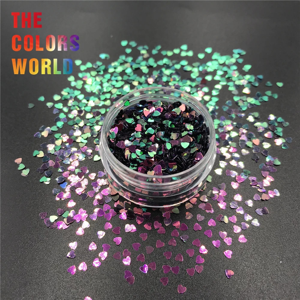 TCT-354 Chameleon Color Heart 2.5MM Nail Glitter Nail Art Decoration Makeup Tumblers Crafts Festival DIY Accessories supplier