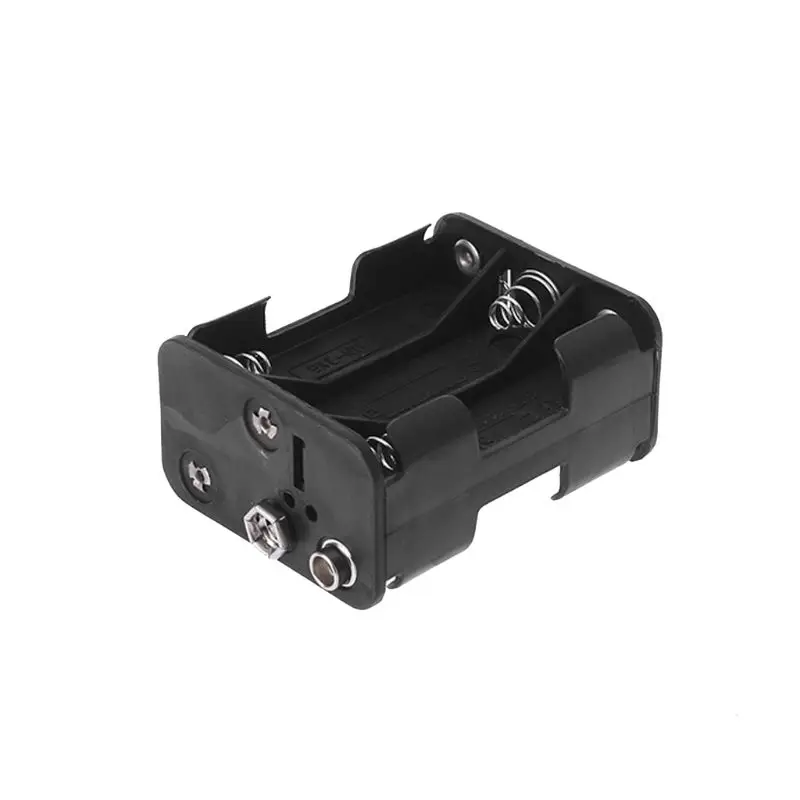 Battery Holder Double Side 6x1.5V AA Buckle Box Case Cell DIY Clip Container Spring Black