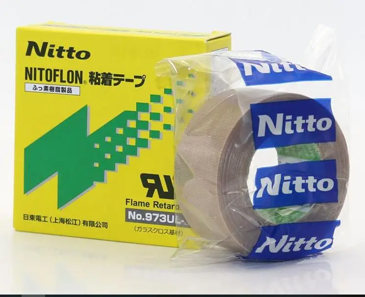 No.973UL-S NITTO-NITOFLON 0.13MM*25MM*10M Adhesive tape coated with single surface silicone adhesive on Fluoroplastic Film.PTFE