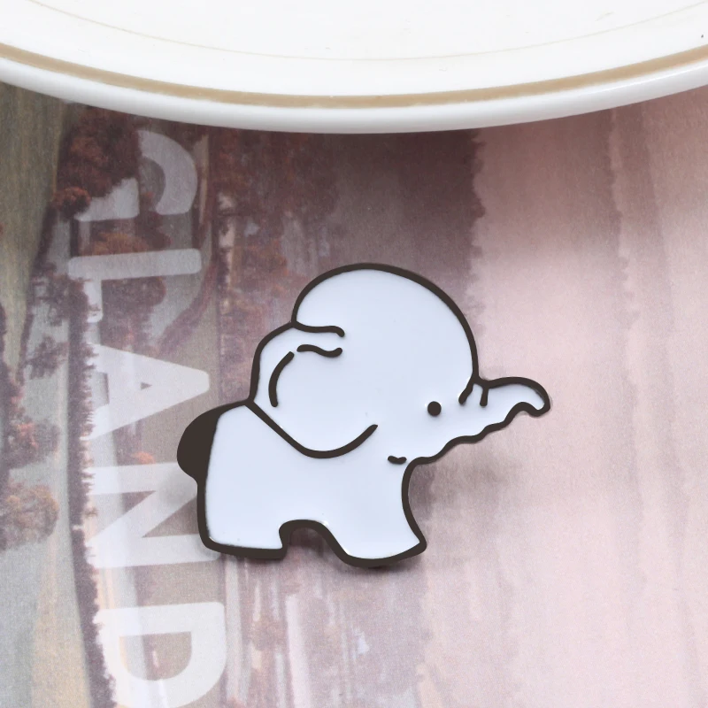 Fashion Creative Cartoon Elephant Brooch Pin Metal Cute  Animal Cowboy Hat Badge Boy Girl Brooches Pins For Women Child Gifts