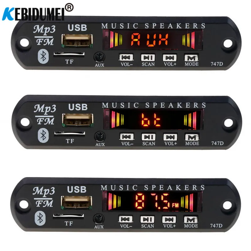 Bluetooth Car Kit 5V 12V Wireless FM Receiver Mp3 Player Decoder Board USB 3.5MM music Player DIY Car Speaker Modification