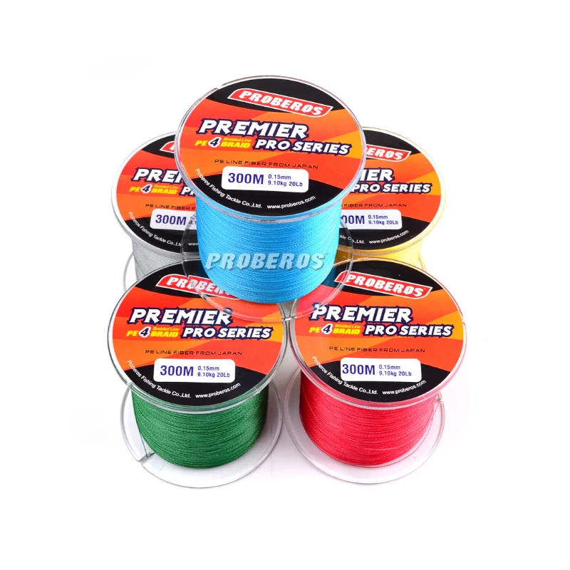 PRO BEROS Brand 300M PE Braided Fishing Line 4 Strands 8LB 10LB 20LB 60LB 100lb Multifilament Fishing Line