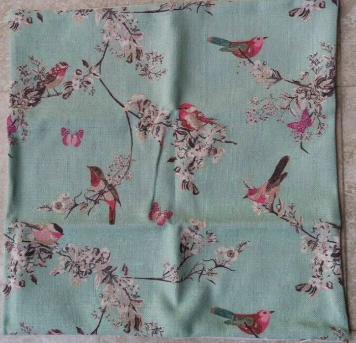 Hot Shabby Chic Beautiful Birds Blossom Duck Egg Cerise Pink Throw Pillow Case Home Decorative Pillowcase Cushion Case18''