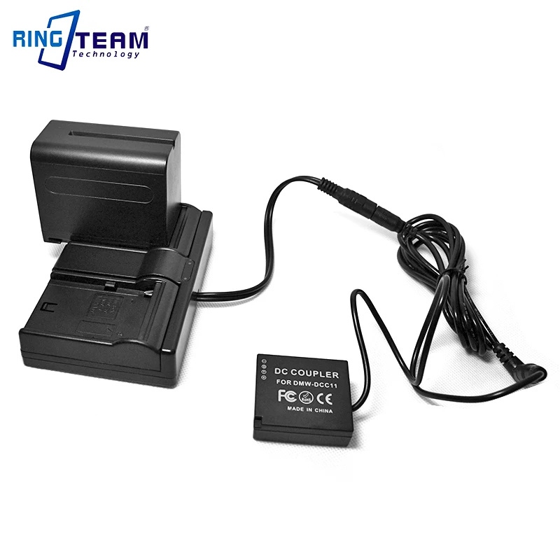Dual Channel NP-F550 F970แบตเตอรี่แหล่งจ่ายไฟอะแดปเตอร์ + DMW-DCC11สำหรับกล้อง Panasonic Lumix DMC-GF6 GF5 GF3 GF3K GX7 S6 s6K