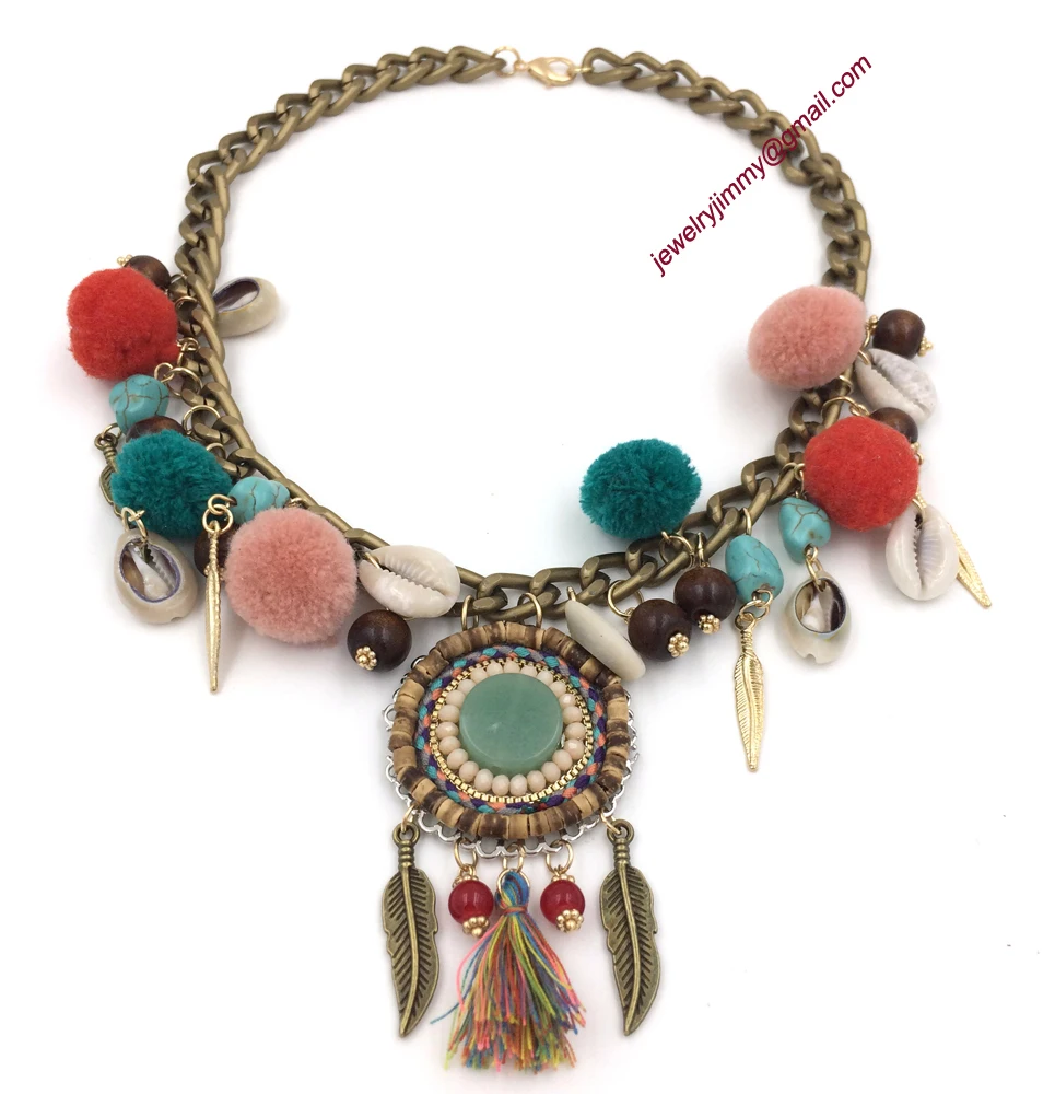 2015New personalized handmade vintage jewelry supplier unique boho chunky Necklaces summer style for women