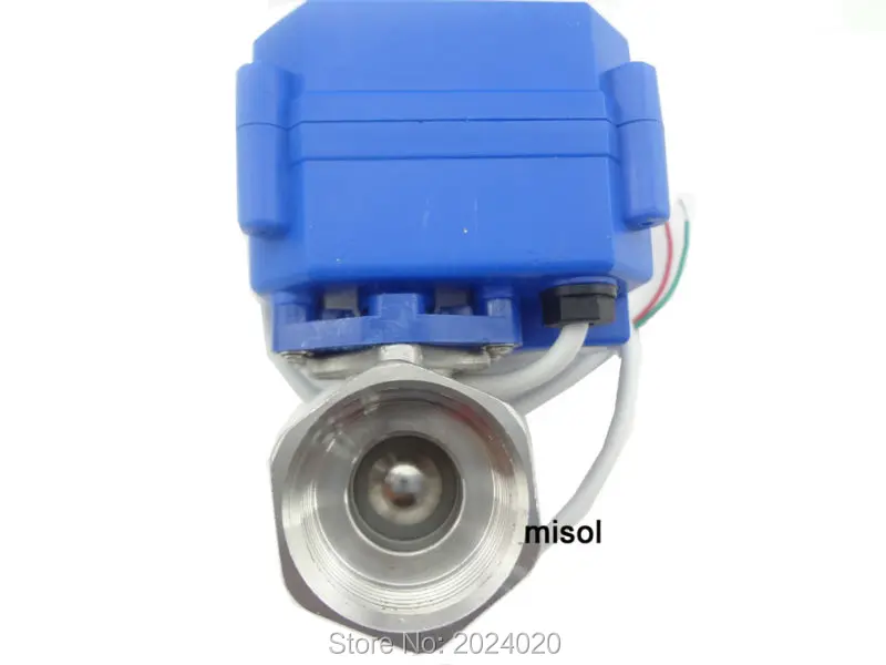 10 pcs motorized ball valve G1" DN25 2 way 12VDC CR04(reduce port), Stainless steel, electrical valve