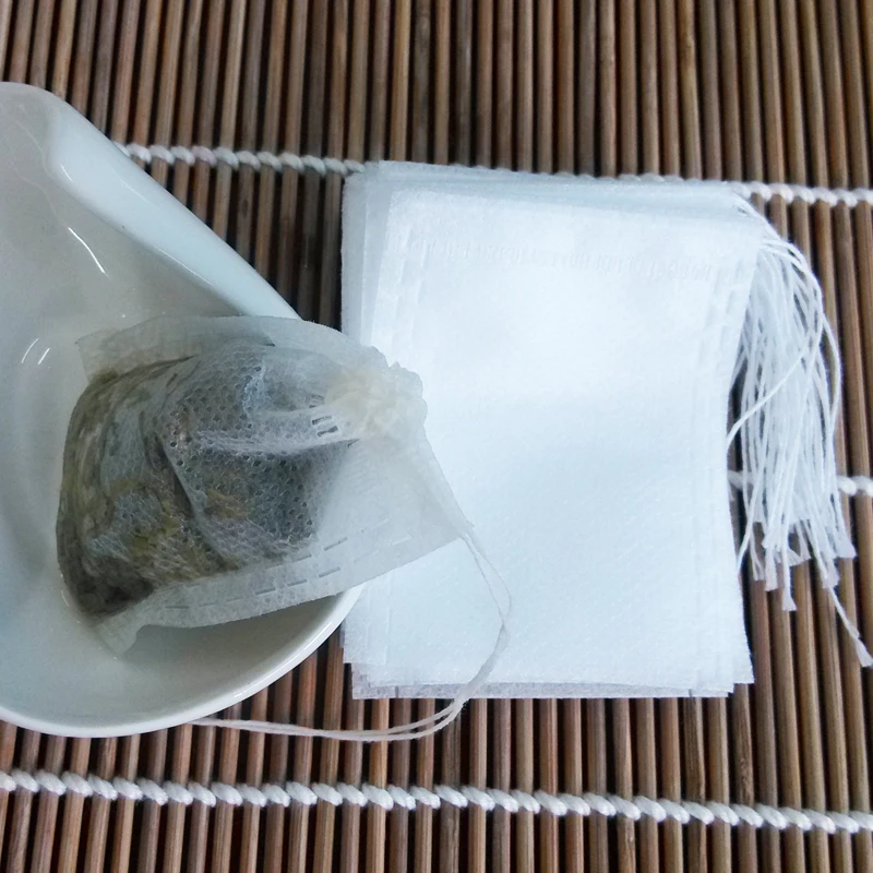 New Teabags 100Pcs/Lot 5.5 x 7CM Empty Tea Bags With String Heal Seal Filter Paper for Herb Loose Tea