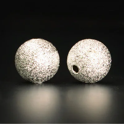 50pcs/lot Round Frosted Copper Spacer Beads 4mm 6mm 8mm Metal Gold Color Loose Large Big Hole Beads for DIY Jewelry Accessories