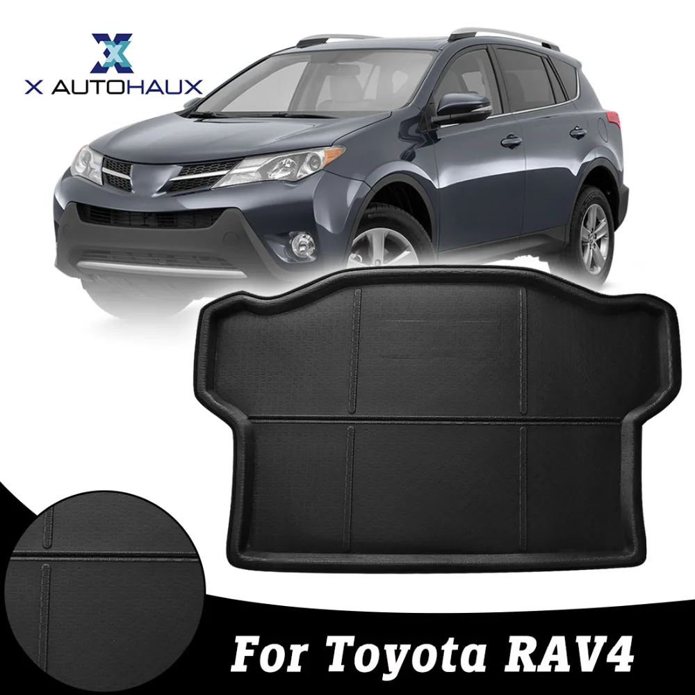 X AUTOHAUX PE+EVA foam plastic Rear Trunk Tray Boot Liner Cargo Floor Mat Cover Protector for Toyota RAV4 2013 2014 2015 2016