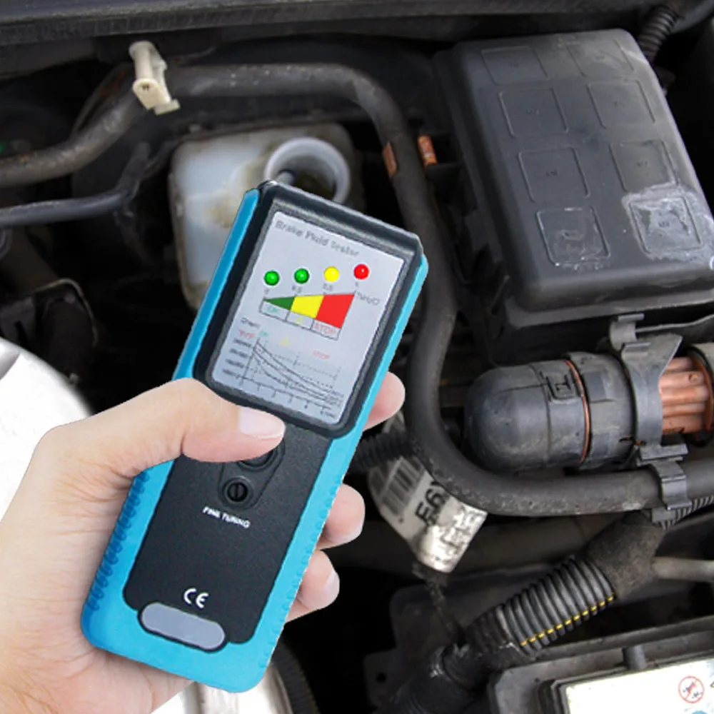 Handheld Automotive Car Auto Truck Brake Tester Fluid Óleo Detector com LED Indicador & 180 graus Pucker + buzzer Embutido