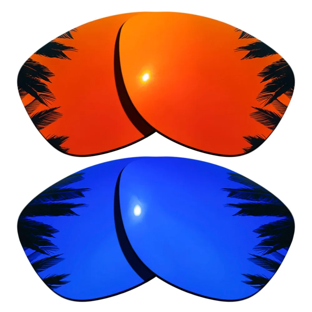 

(Orange Red+Purple Mirrored Coating) 2-Pairs Polarized Replacement Lenses for Frogskins Frame 100% UVA & UVB Protection