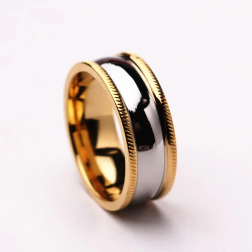 8mm Stainless Steel Ring Wedding Engagement Rings Cool For Men and Women