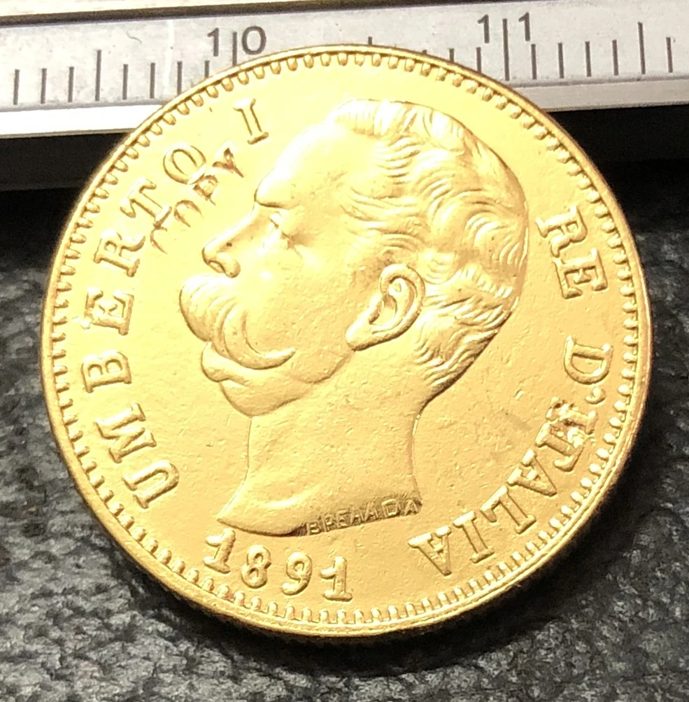 1891 Itlay 20 Lire Gold Copy Coin