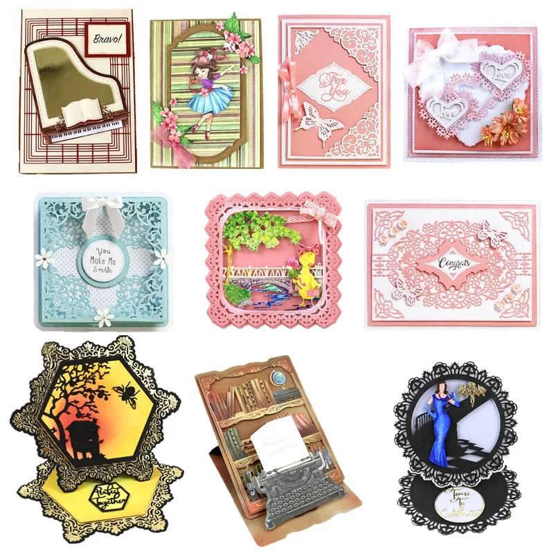 Pop-up Huge Lace Edge Frame Metal Cutting Dies Stencils For DIY Scrapbooking Decoration Embossing Supplier Handcraft Die Cut