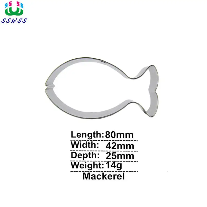 Direct Selling,Bullet Mackerel Shape Cake Decorating Fondant Cutters Tools,Aquatic Products Cake Cookie Biscuit Baking Molds