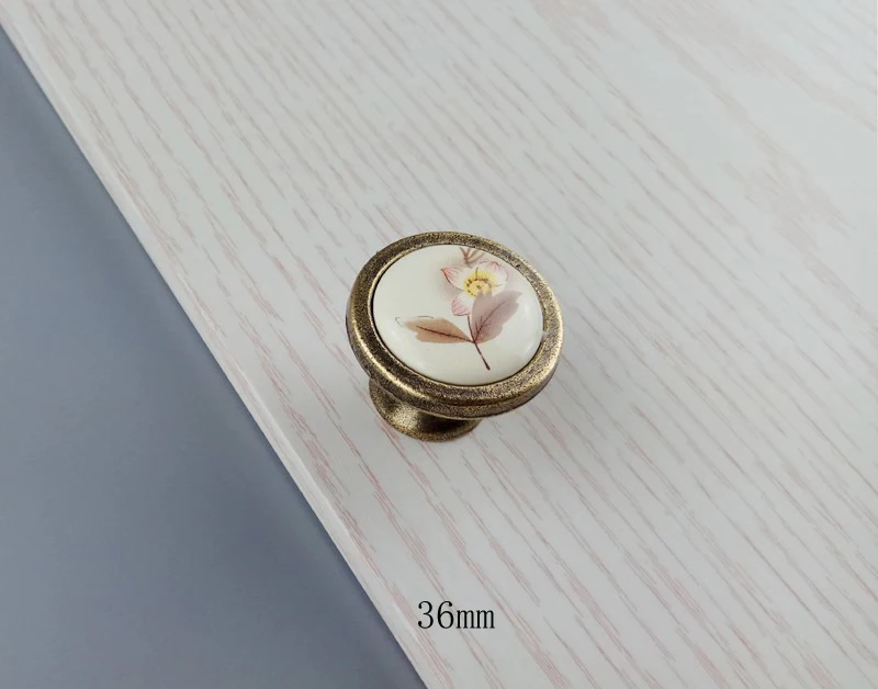 Rural Ceramics Handle For Furniture Hardware  Door Drawer Knobs Wardrobe Kitchen Cabinets Cupboard Dresser Push Pulls Handles