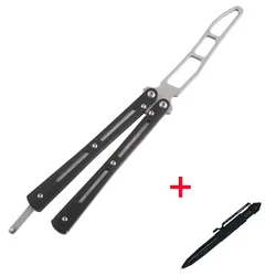 Stylo de survie tactique pour chauve-souris, outil d'auto-défense + pratique de Combat tactique, Balisong, entraîneur de papillons émoussés