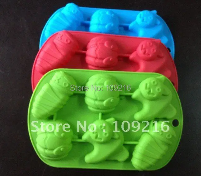 1pcs Hallowmas of Mummy (#1)  Green Good Quality 100% Food Grade Silicone Cake/Chocolate/ Ice /Muffin Cupcake Pan DIY mold