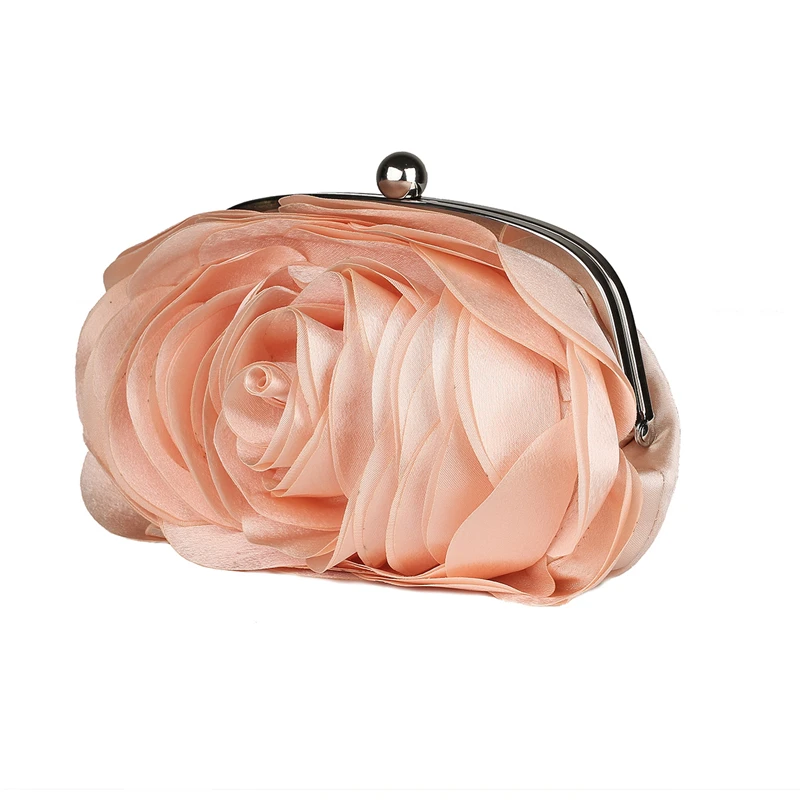 Vintage Ladies Floral Evening Bag Woman Fashion Rose Flower Chain Hand Bag Wedding Party Clutch Dinner Small Purse bolso XA140H