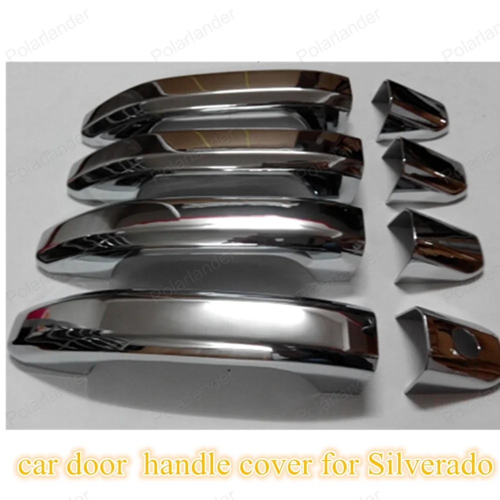 

For C/hevrolet S/ilverado 2014-2015 ABS Chrome Plastic 4 Car Door Handle Covers With One Keyhole Auto Trims Accessories