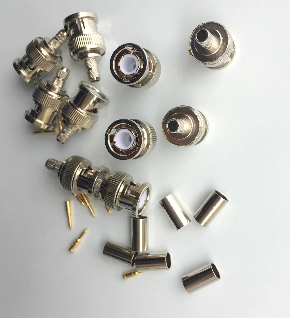 20 Sets 3 Piece RG 58 BNC Male Coaxial Crimp Connector