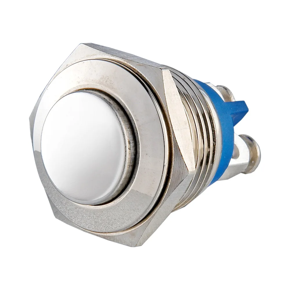 High Flush Head 16mm IP65 Metal Push Button Switch Waterproof Self-reset Momentary Locking Latching NO