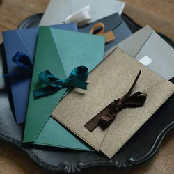 10pcs/set Vintage Ribbon Kraft Blank Paper Envelopes Wedding Invitation Envelope /Gift Envelope/12 Colors Drop Shipping